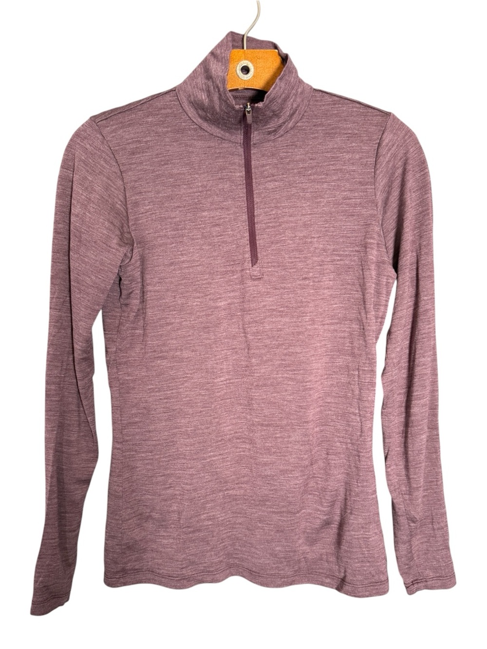 MEC 100% Merino Wool Base Layer Quarter Zip Hiking Outdoors Purple S